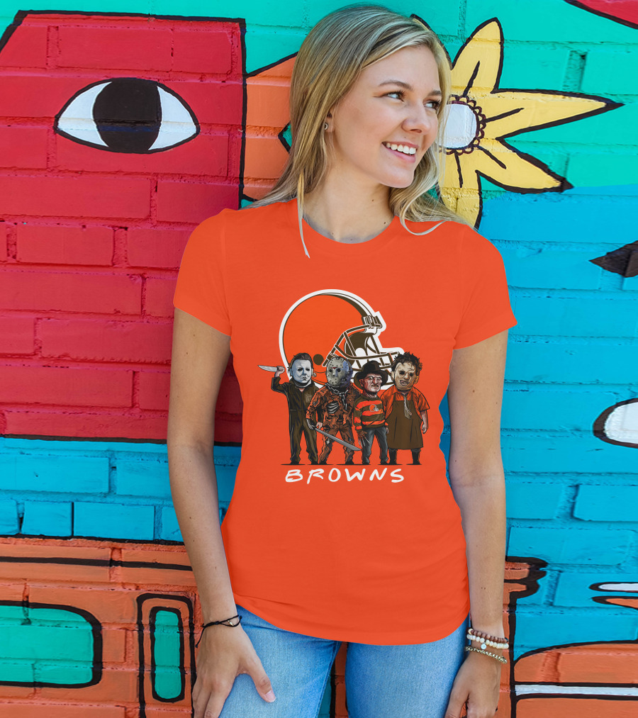Cleveland Browns Halloween The Slasher Squad Browns T-Shirt