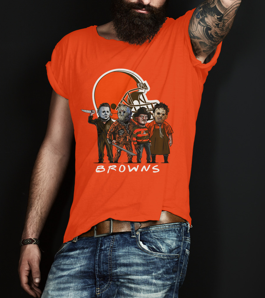 Cleveland Browns Halloween The Slasher Squad Browns T-Shirt