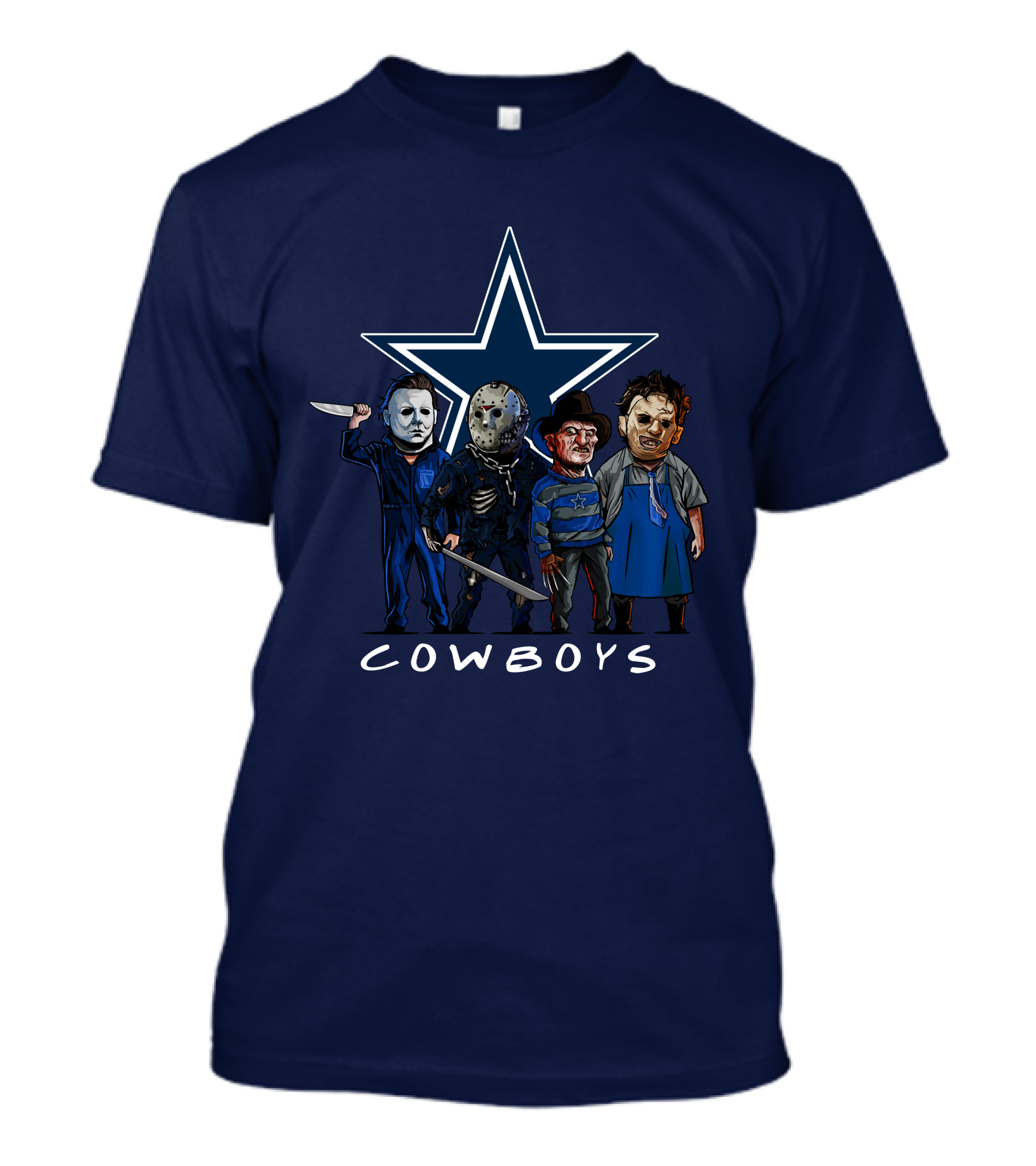 Dallas Cowboys Halloween Slasher Squad Iconic Horror Characters T-Shirt