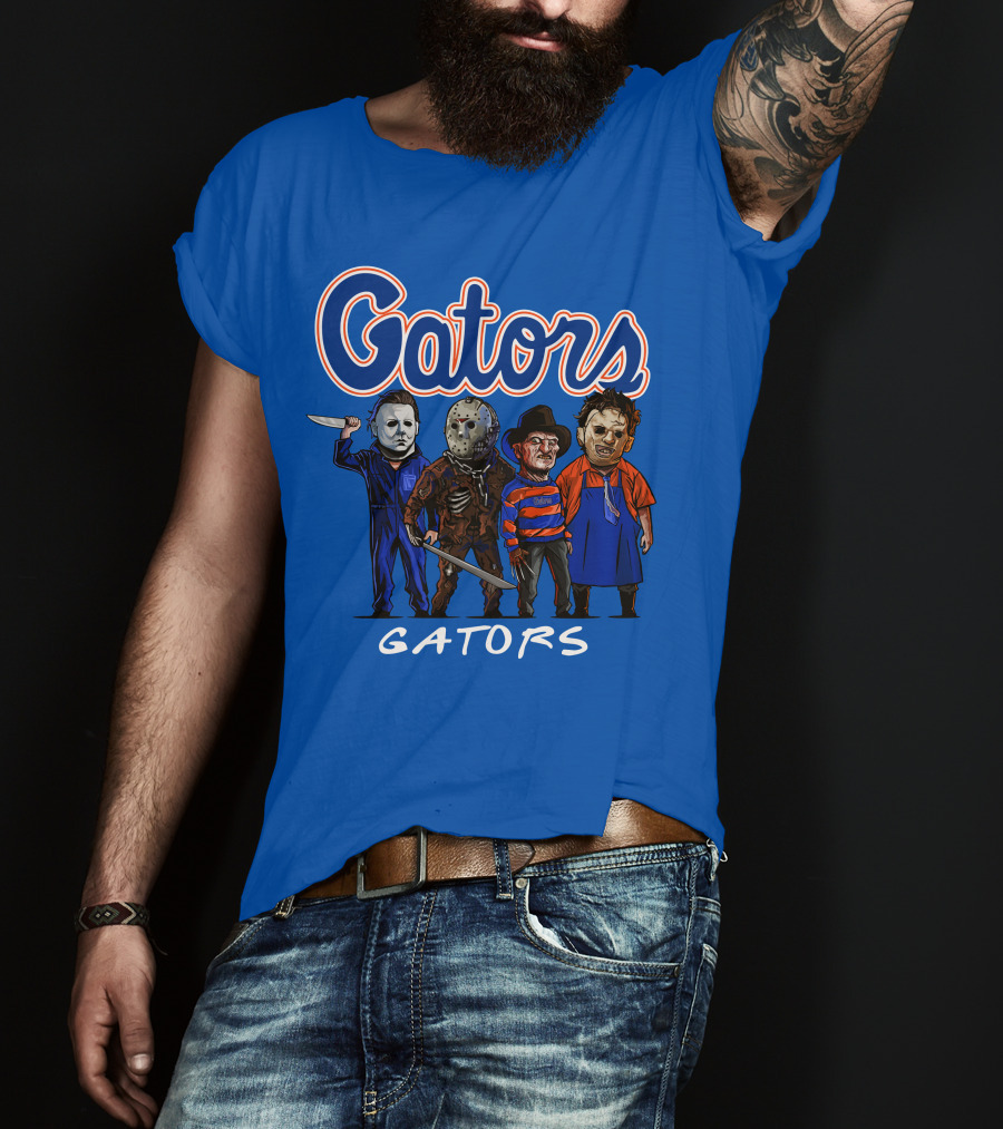 Gators Halloween The Slasher Squad Teams Horror Icons T-Shirt