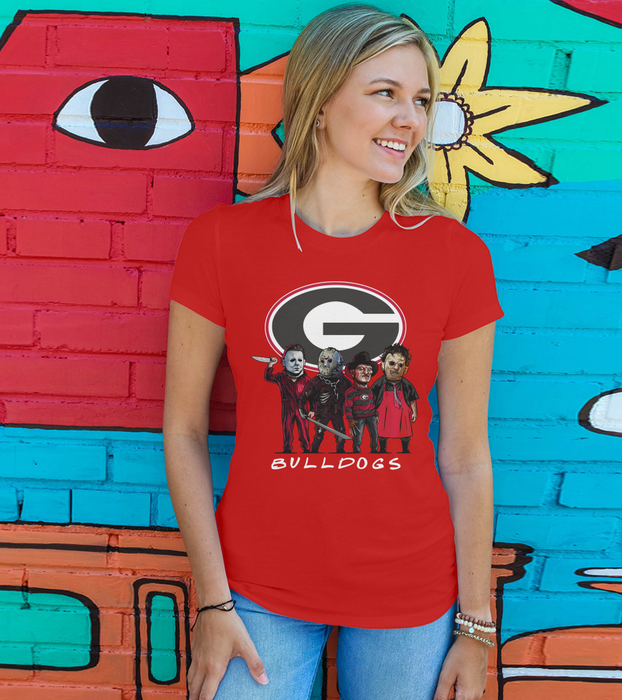 Georgia Bulldogs Halloween Slasher Movie Characters Team T-Shirt