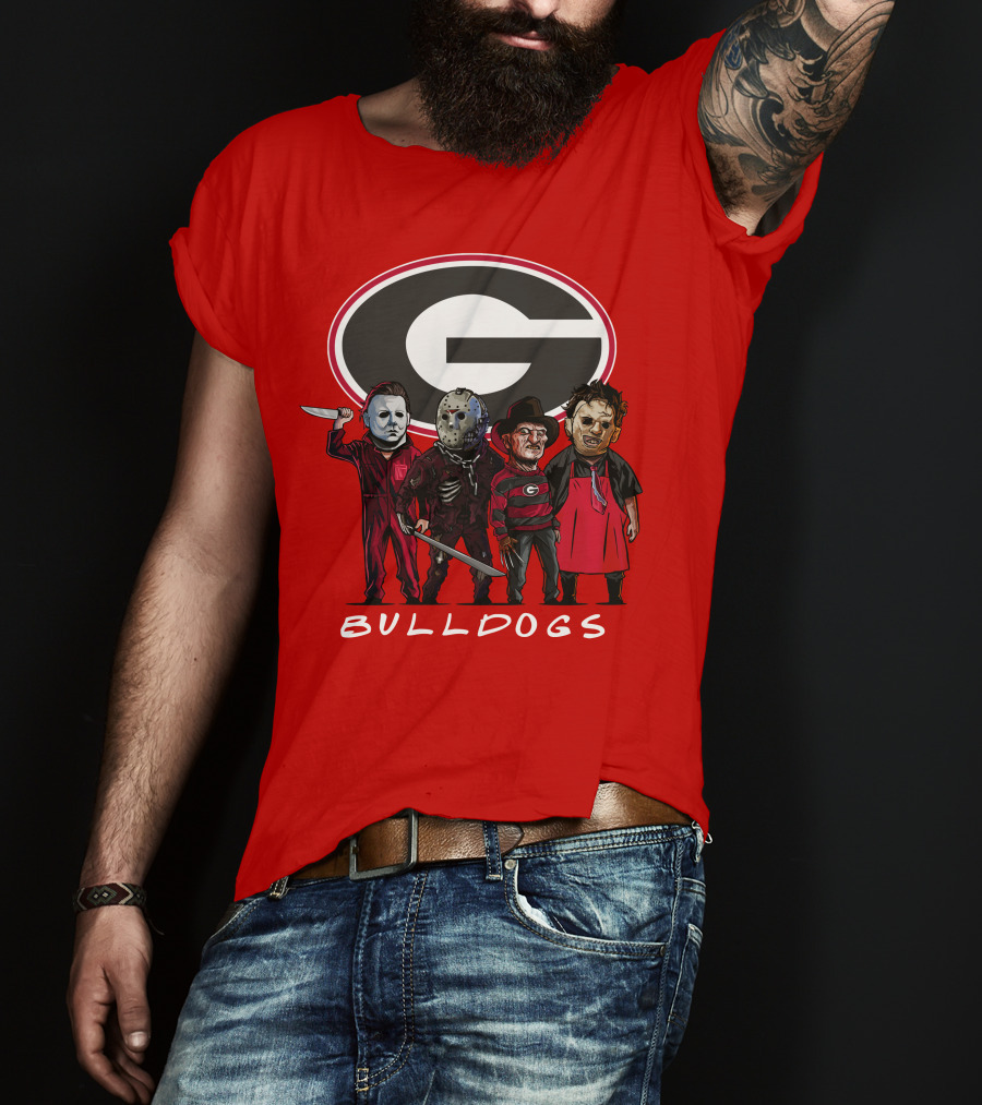 Georgia Bulldogs Halloween Slasher Movie Characters Team T-Shirt