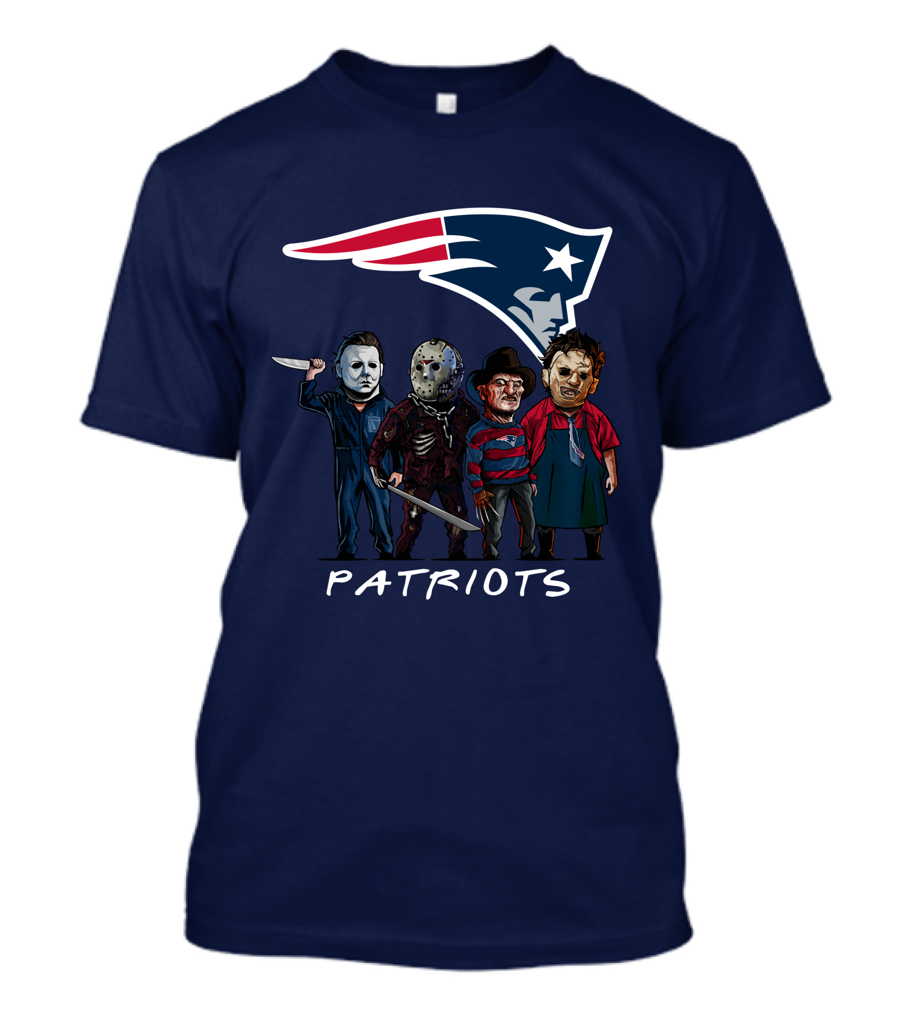 New England Patriots Halloween Horror Slasher Squad Team T-Shirt