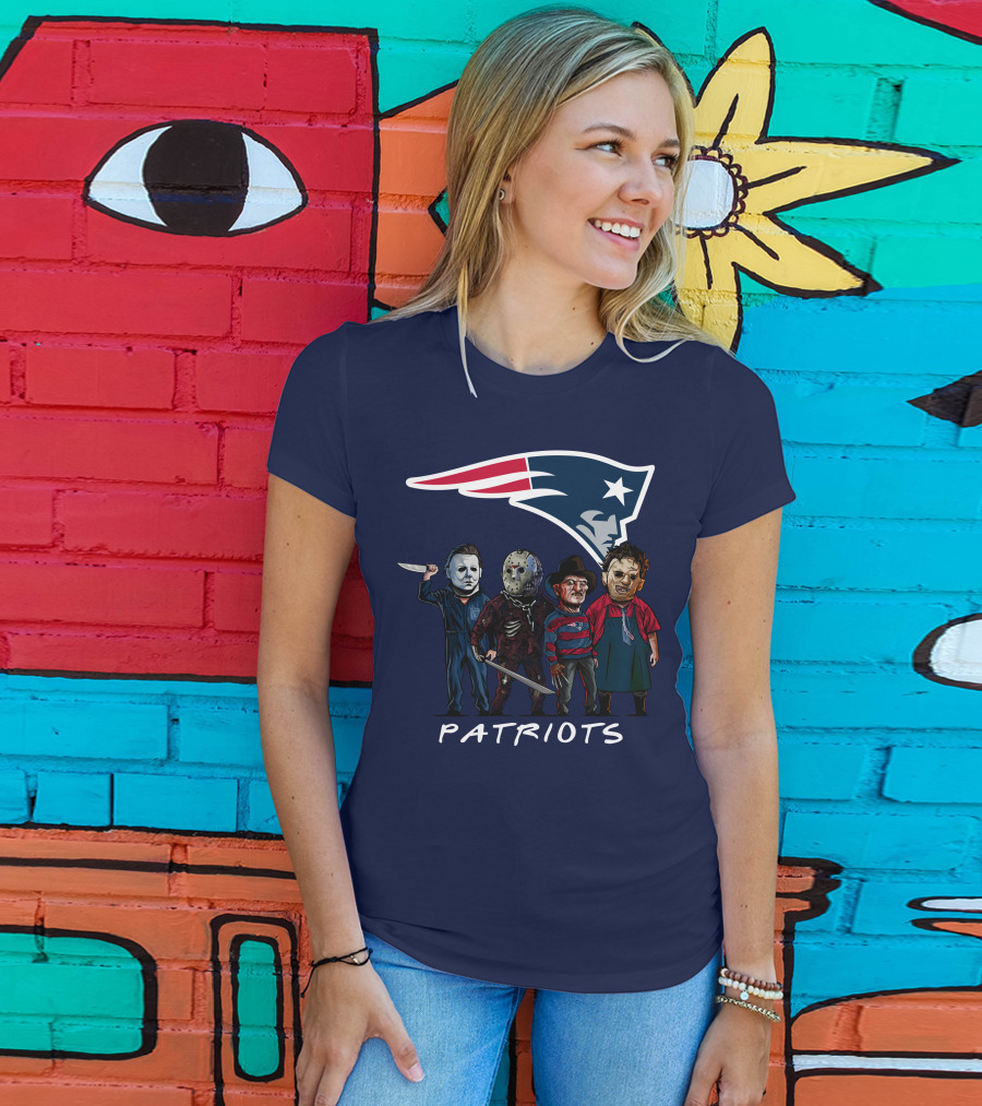 New England Patriots Halloween Horror Slasher Squad Team T-Shirt