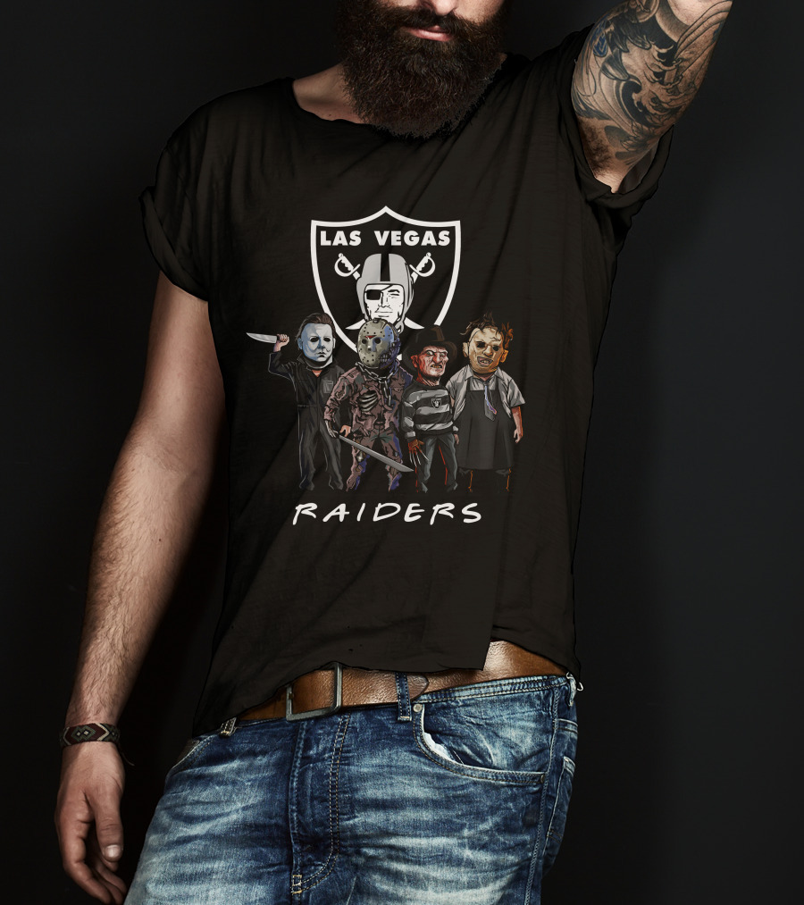 Las Vegas Raiders Halloween Slasher Squad Team Horror Icons T-Shirt
