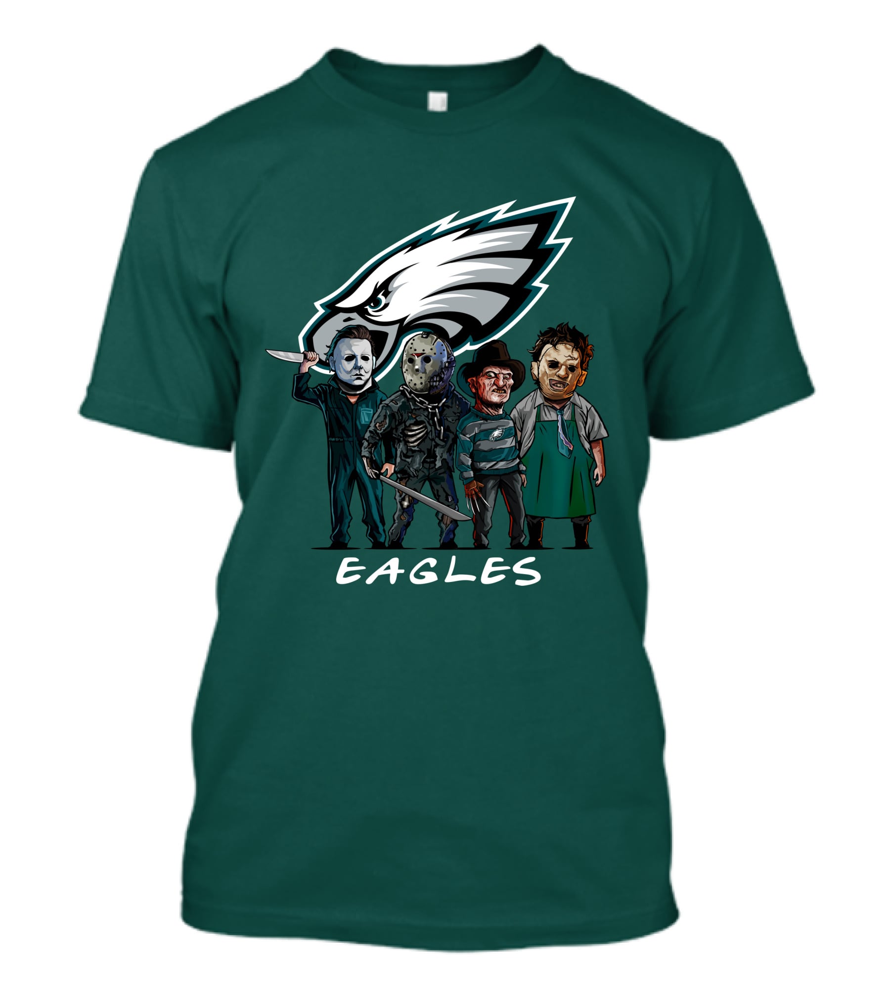Philadelphia Eagles Halloween The Slasher Squad Horror Team Characters T-Shirt