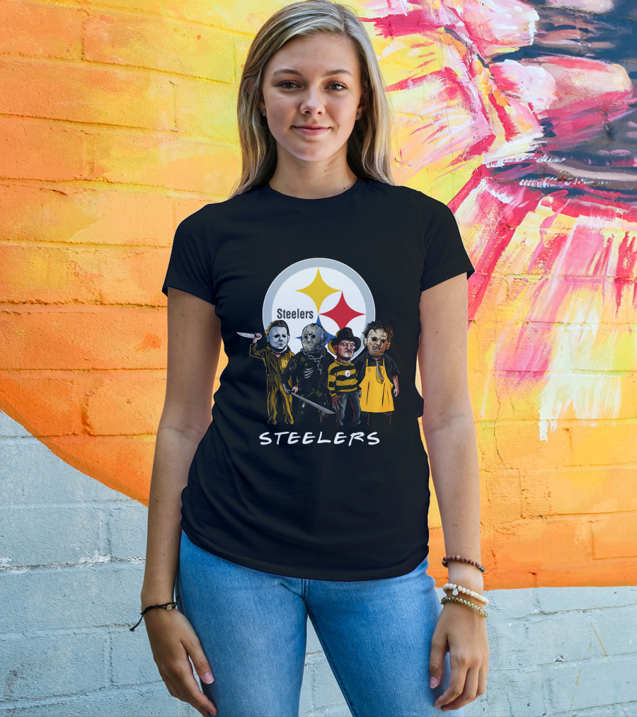 Pittsburgh Steelers Halloween Slasher Squad Team Characters T-Shirt