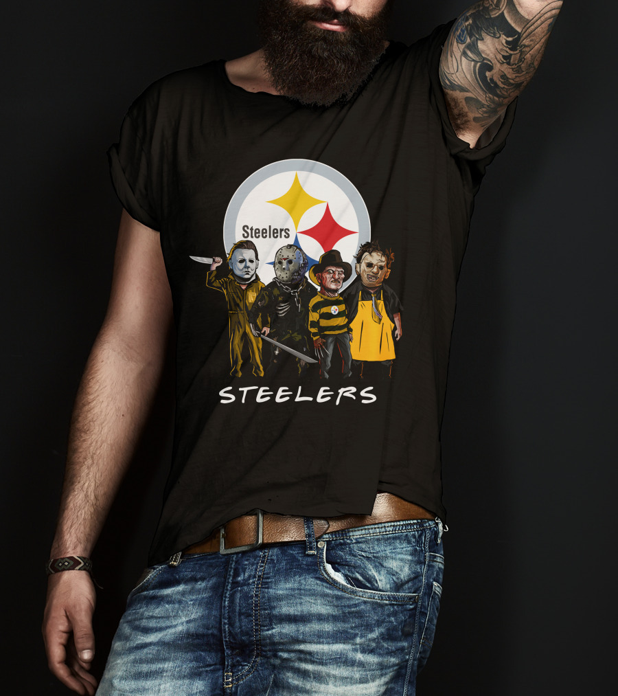 Pittsburgh Steelers Halloween Slasher Squad Team Characters T-Shirt