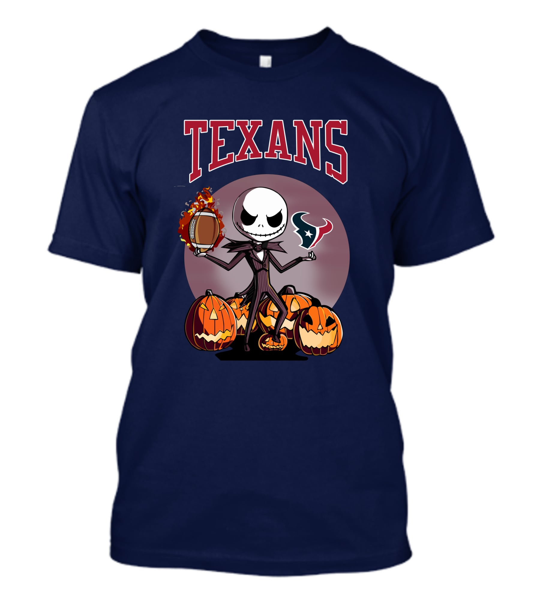 Texans Halloween Jack Skellington Football Pumpkins T-Shirt