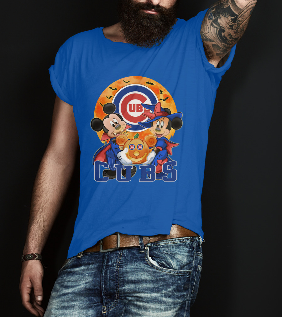 Chicago Cubs Mickey Mouse Minnie Mouse Halloween Pumpkin Magic T-Shirt