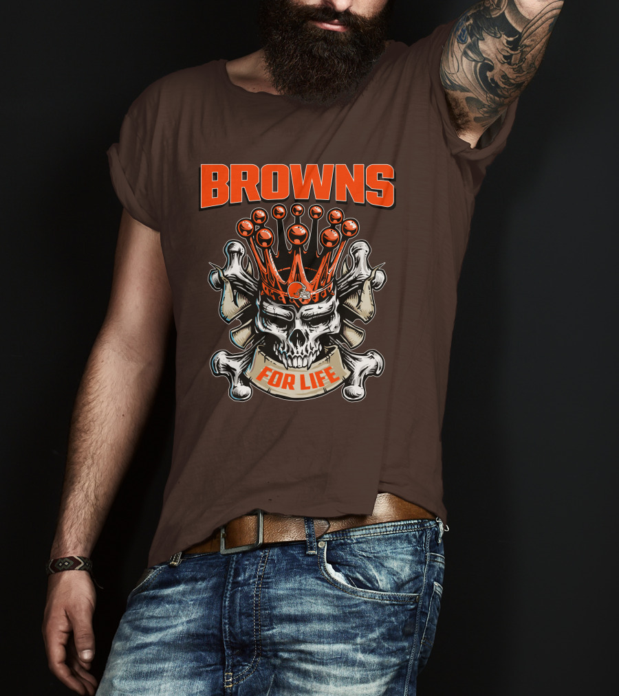 Browns Skull King For Life T-Shirt
