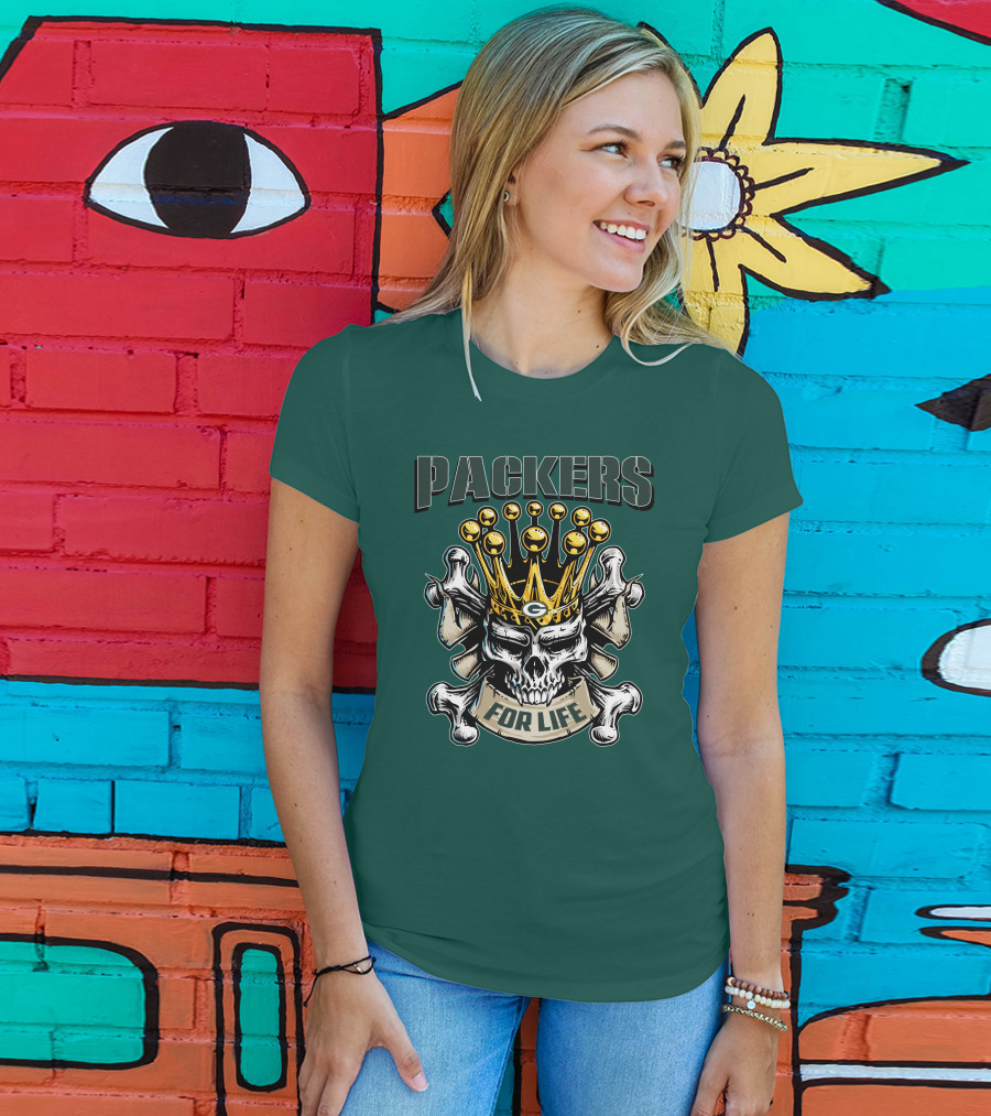 Packers Skull King Crown For Life T-Shirt