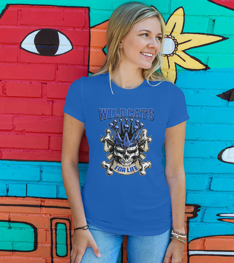Wildcats For Life Skull King Kentucky Wildcats T-Shirt