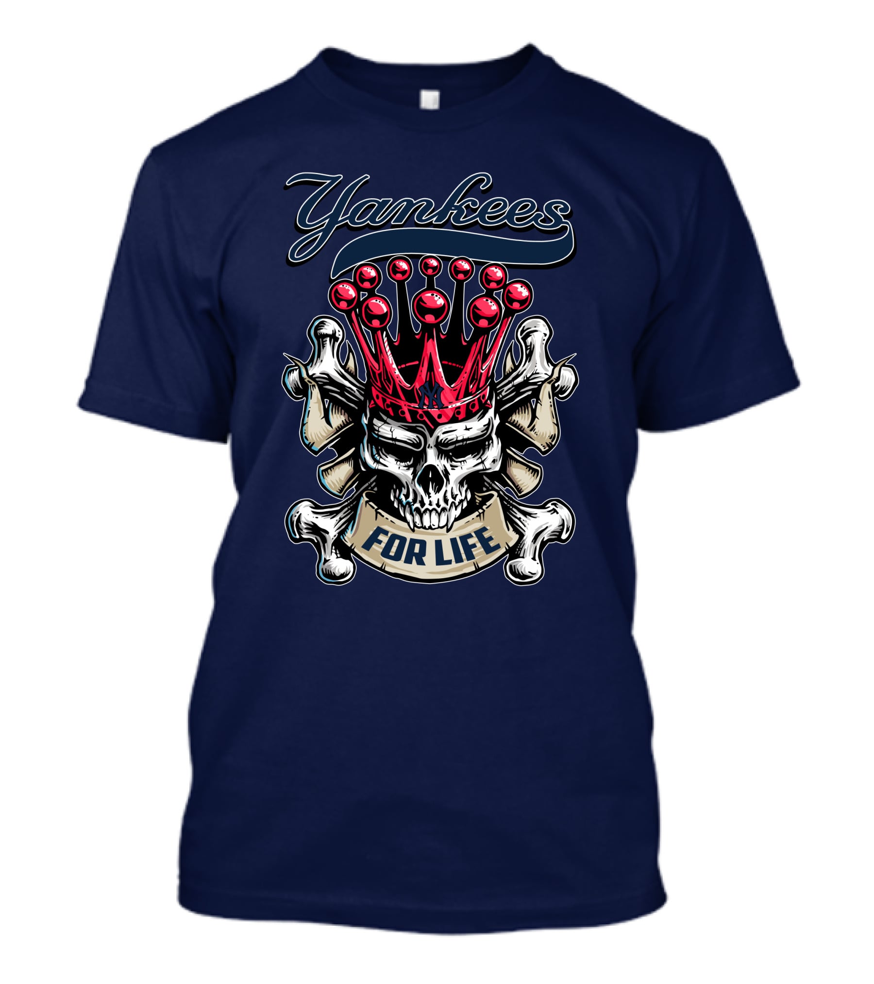 Yankees Skull King Crown For Life T-Shirt