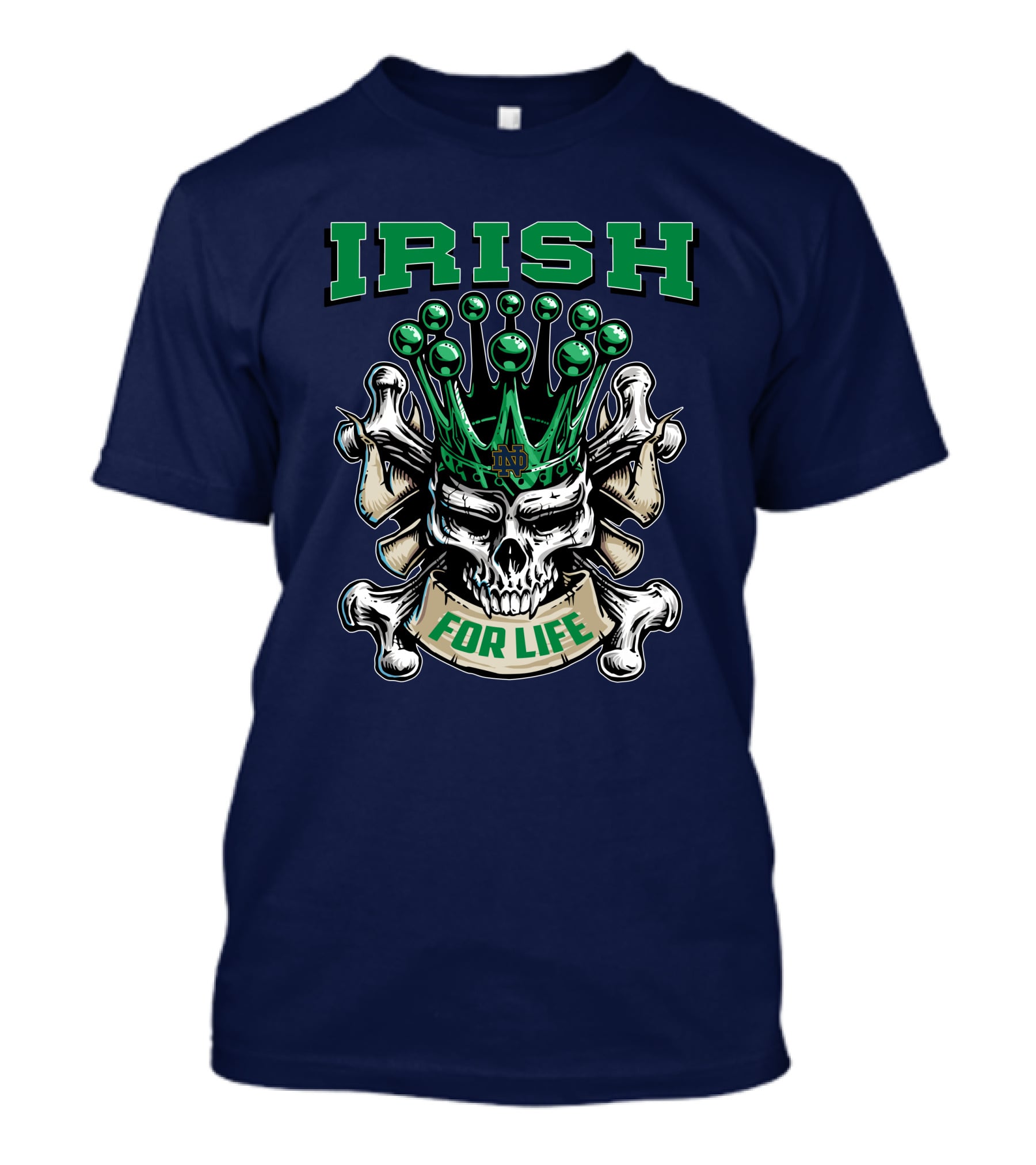 Irish Skull King Notre Dame For Life T-Shirt