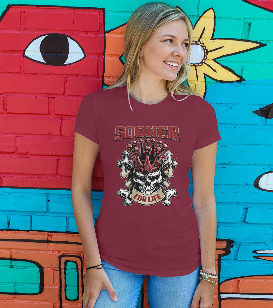 Sooner Skull King Ou Crown For Life T-Shirt
