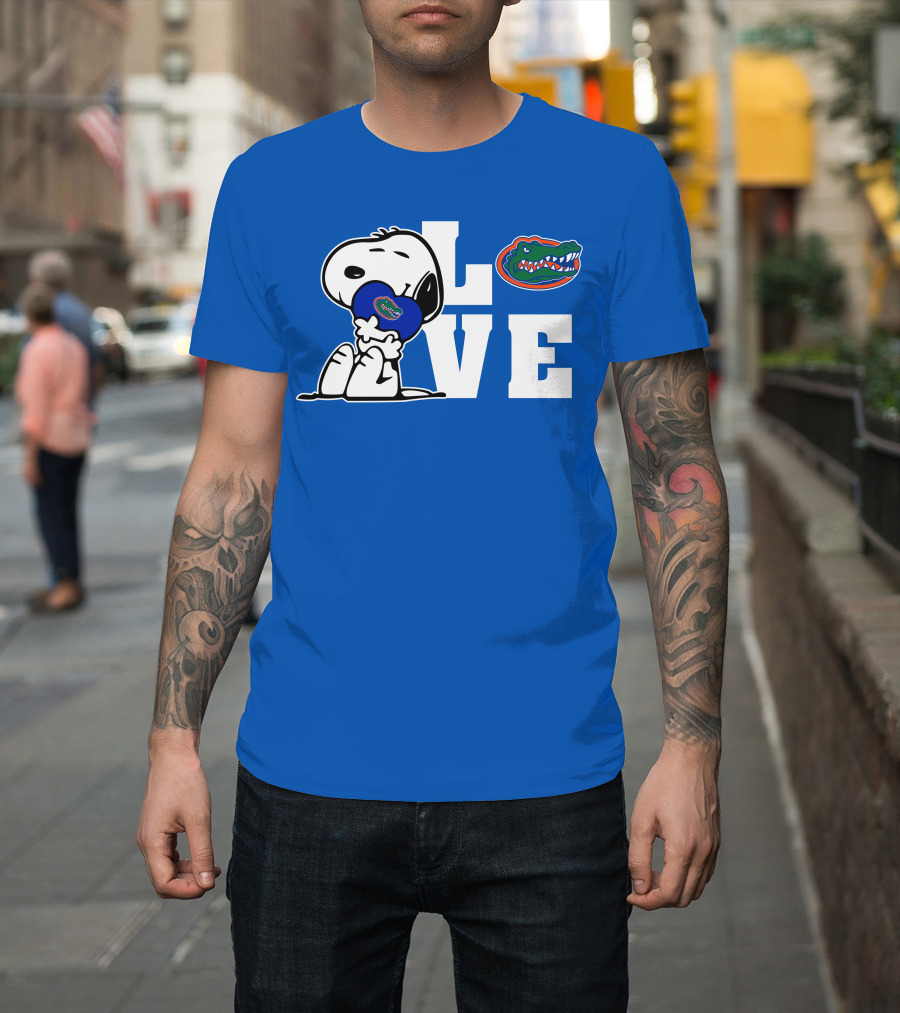 Snoopy Love Florida Gators Peanuts Team Fan Merchandise T-Shirt