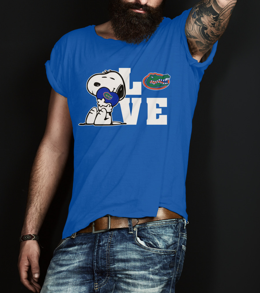 Snoopy Love Florida Gators Peanuts Team Fan Merchandise T-Shirt