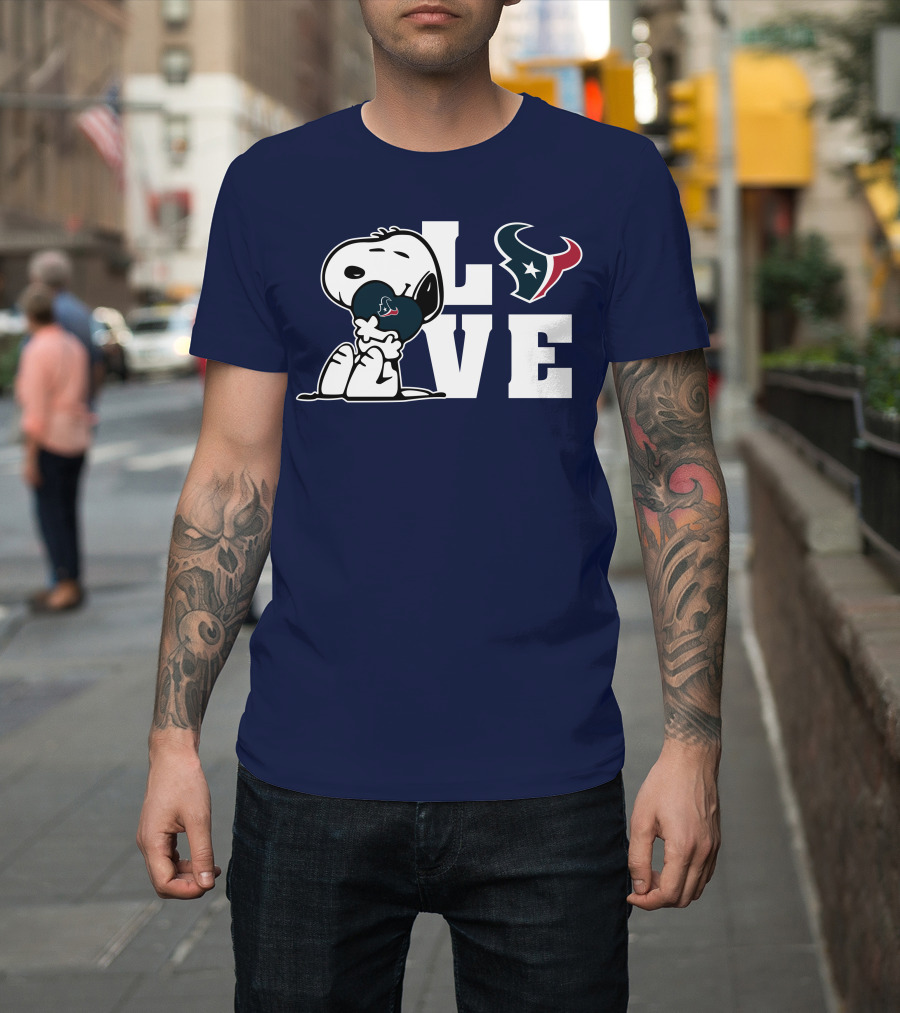 Snoopy Hugging Love Houston Texans T-Shirt