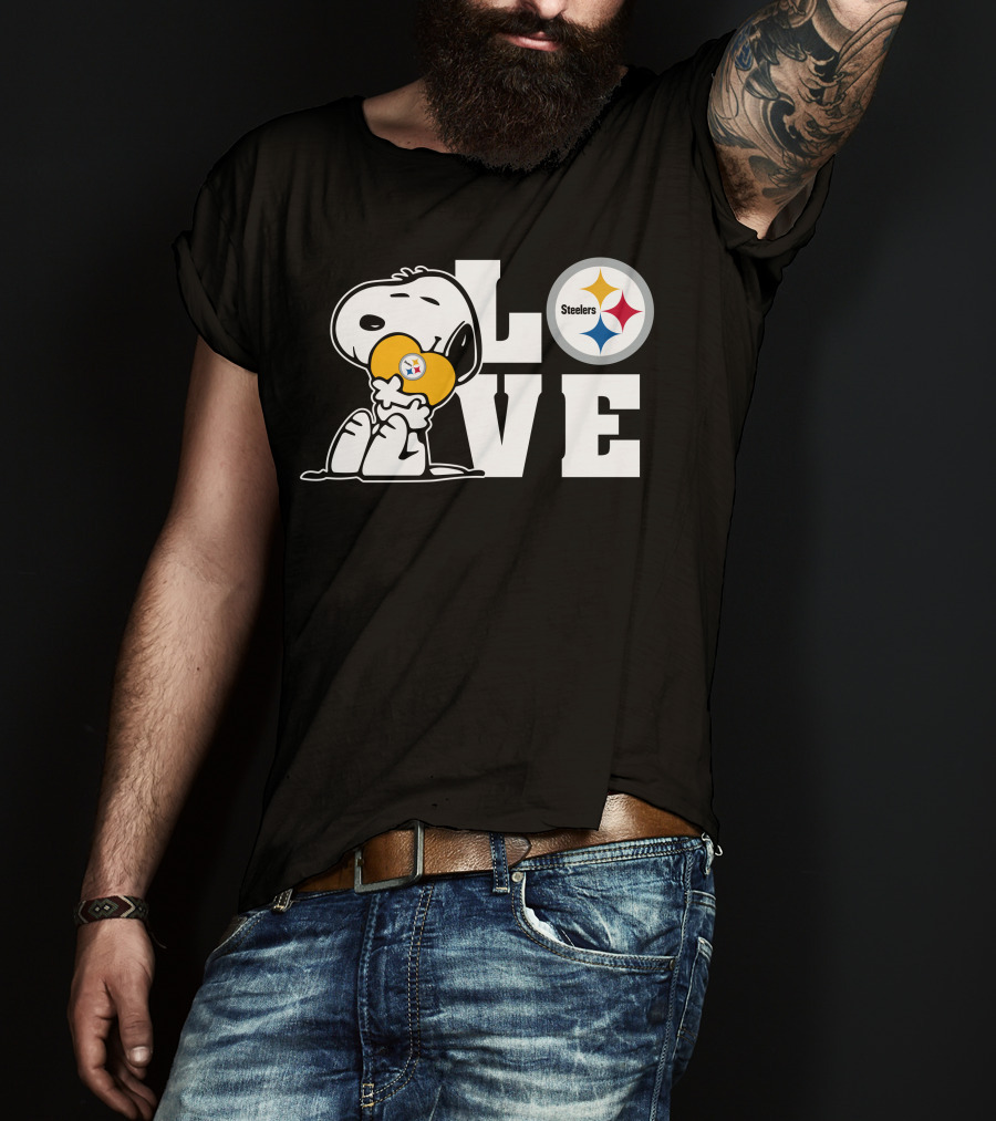 Snoopy Love Pittsburgh Steelers Football Fans T-Shirt