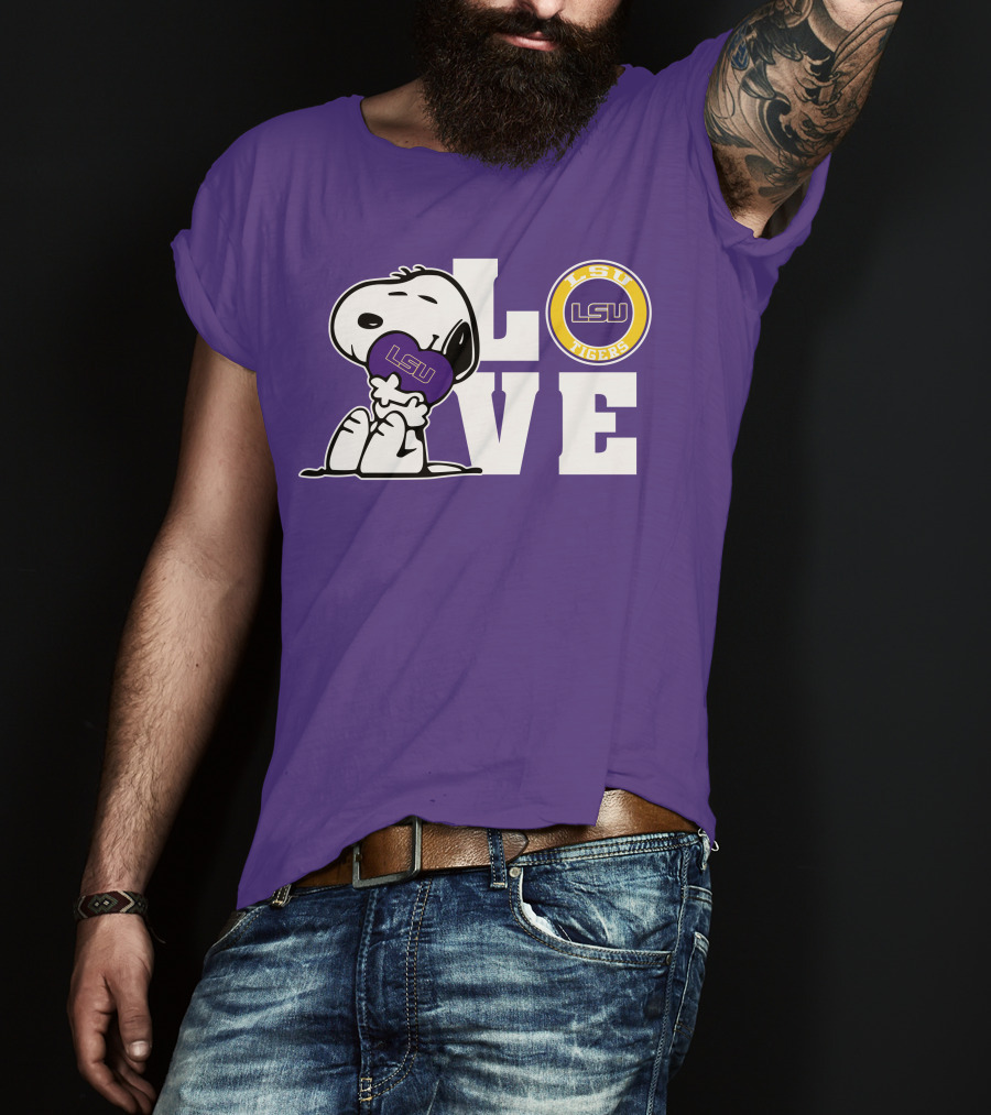 Snoopy Love LSU Tigers LSU T-Shirt