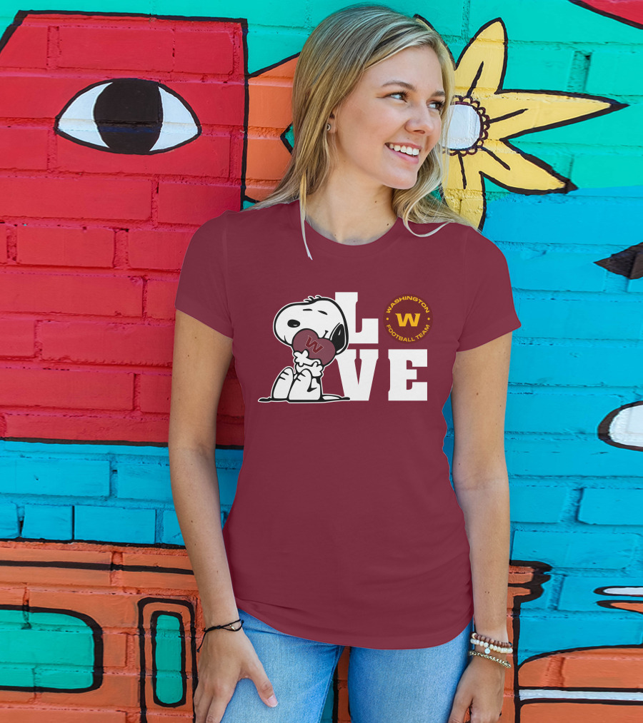 Snoopy Love Washington Football Team W T-Shirt