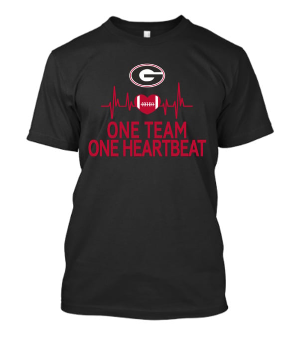Georgia Bulldogs One Team One Heartbeat Football Heartbeat T-Shirt