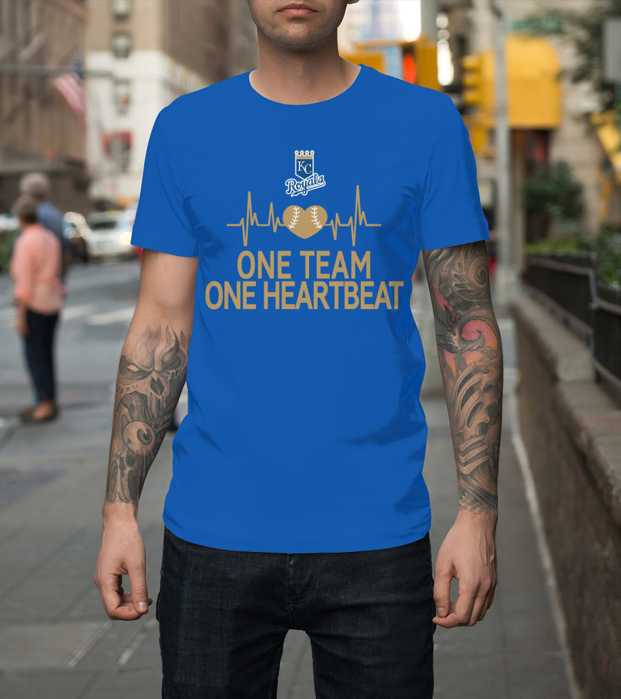 Kansas City Royals Baseball Heartbeat One Team One Heartbeat T-Shirt