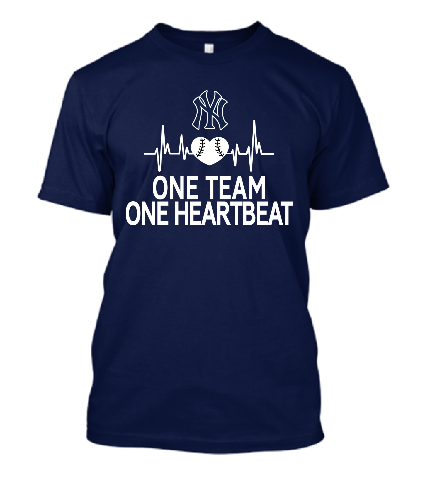 New York Yankees One Team One Heartbeat Baseball Heartbeat T-Shirt