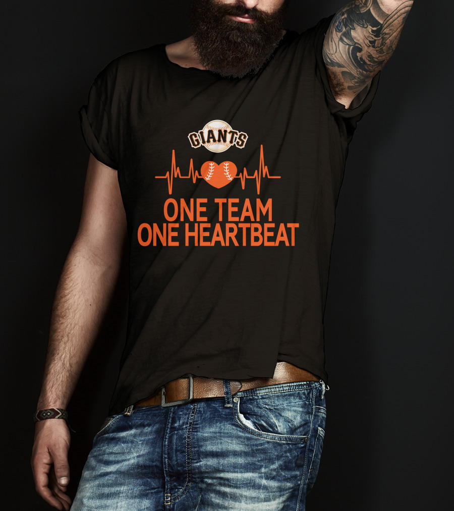 San Francisco Giants Baseball Heartbeat One Team One Heartbeat T-Shirt