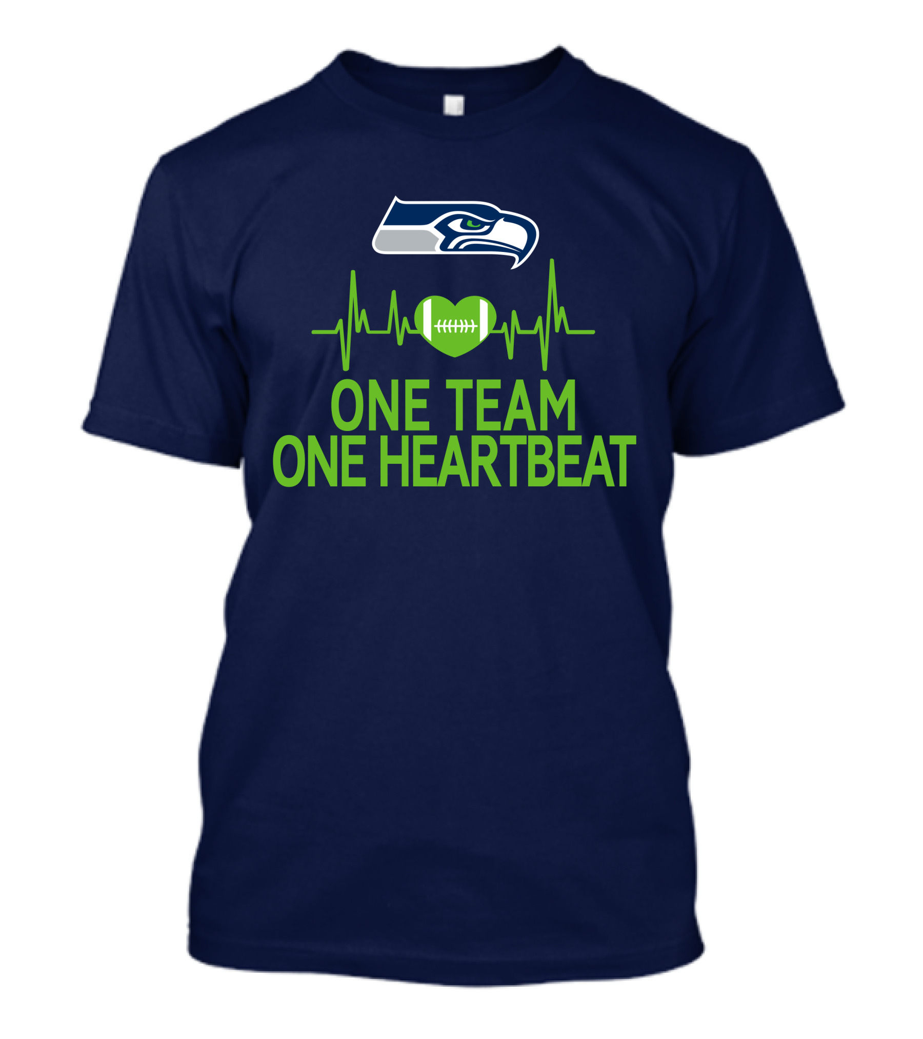 Seattle Seahawks Logo One Team One Heartbeat Football Heartbeat T-Shirt