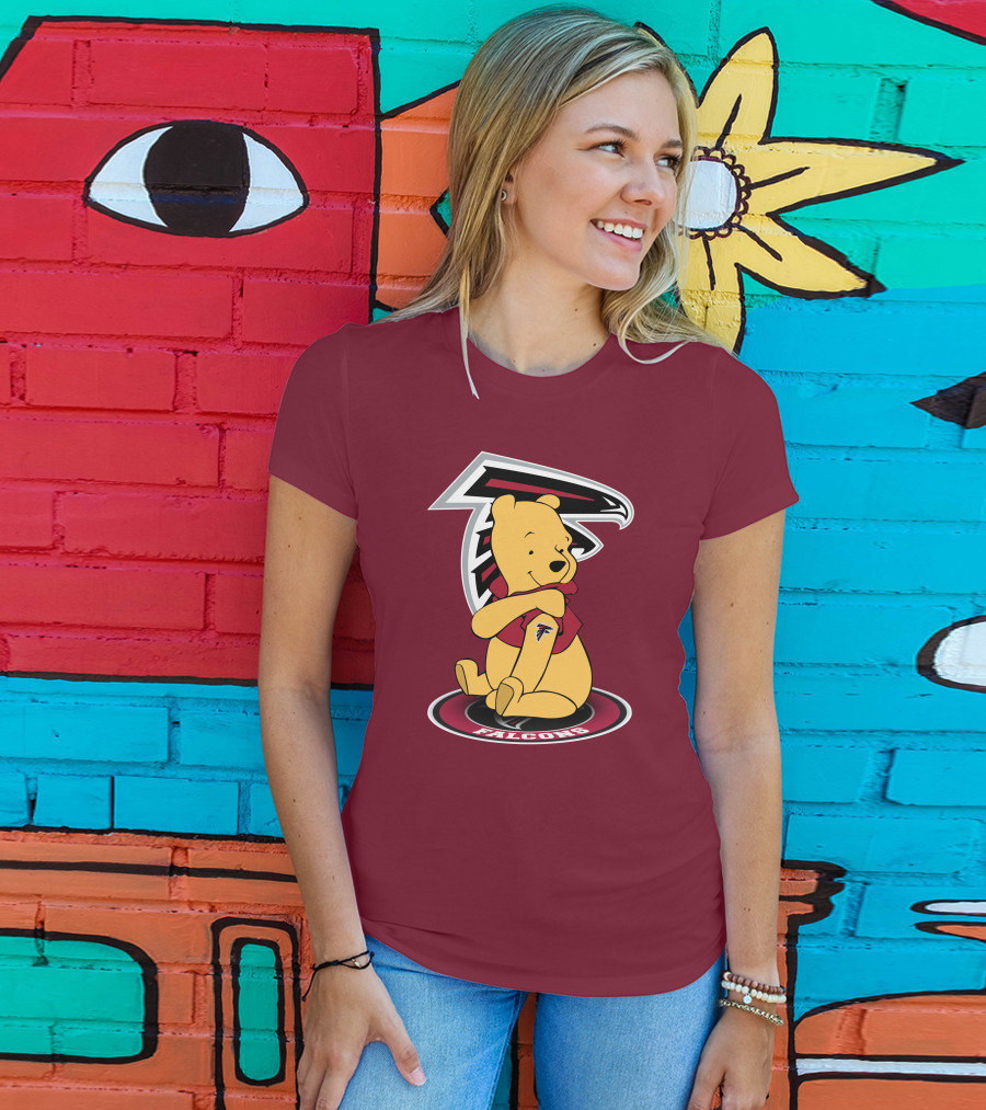 Atlanta Falcons Winnie The Pooh Mascot Crossover T-Shirt