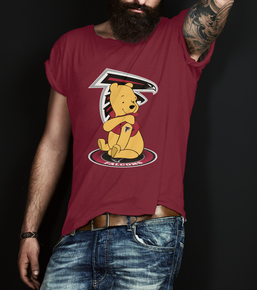 Atlanta Falcons Winnie The Pooh Mascot Crossover T-Shirt