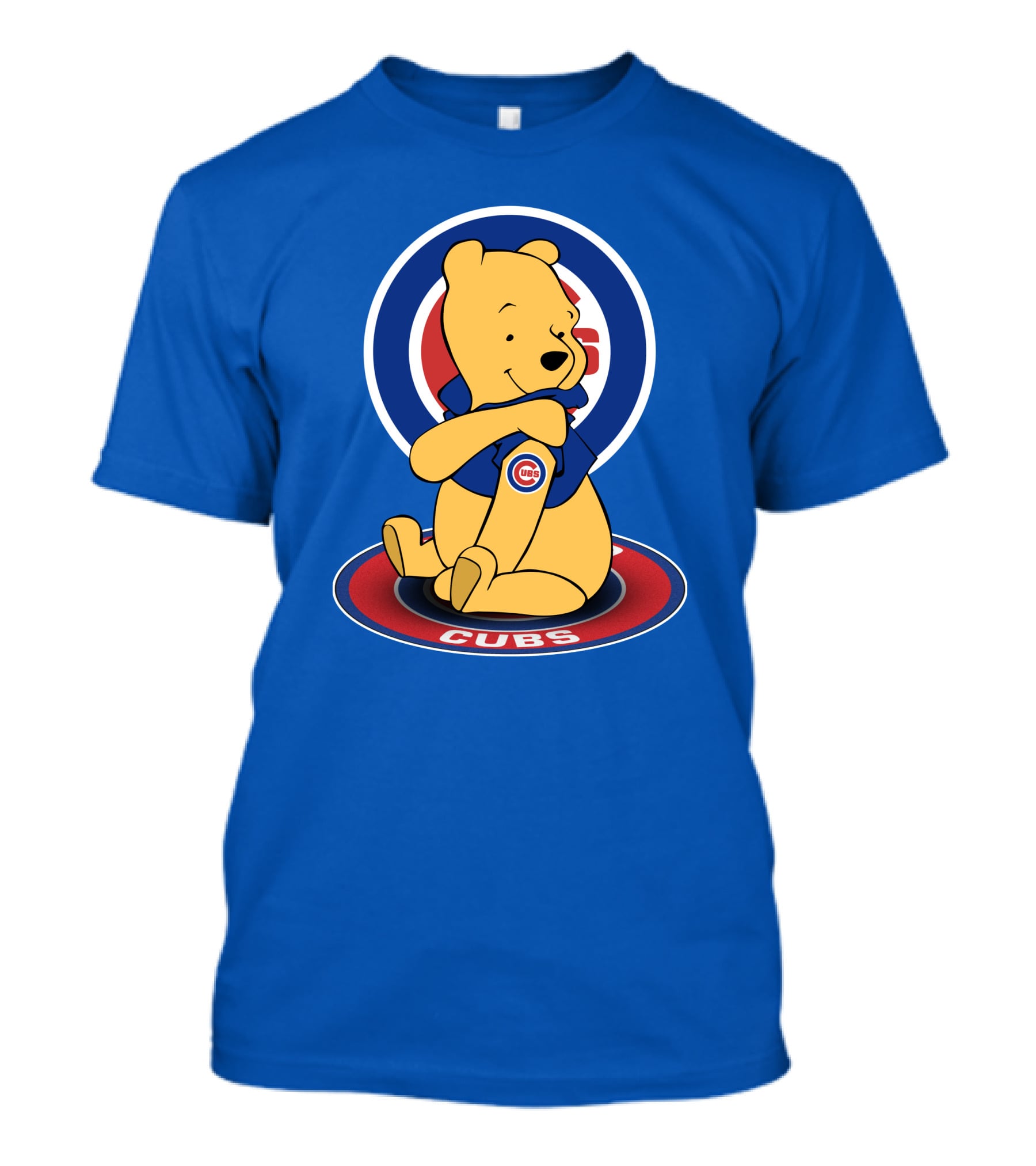Chicago Cubs Pooh Bear Crossover Logo T-Shirt