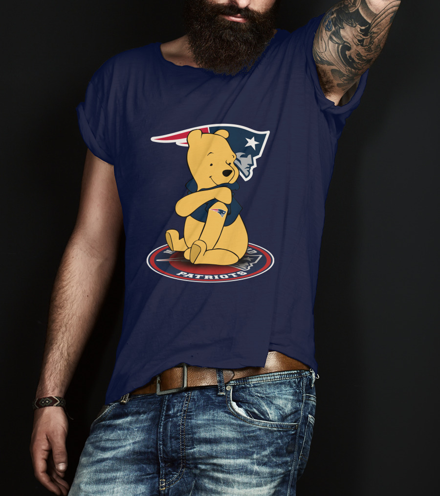New England Patriots Winnie The Pooh Logo With Patriots Emblem T-Shirt