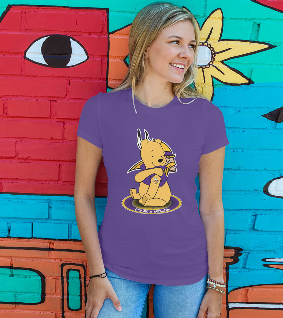 Winnie The Pooh Minnesota Vikings Crossover Fans T-Shirt