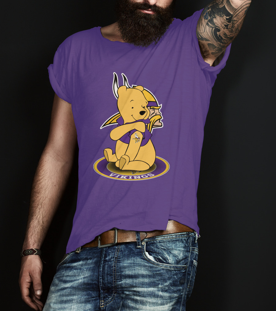 Winnie The Pooh Minnesota Vikings Crossover Fans T-Shirt