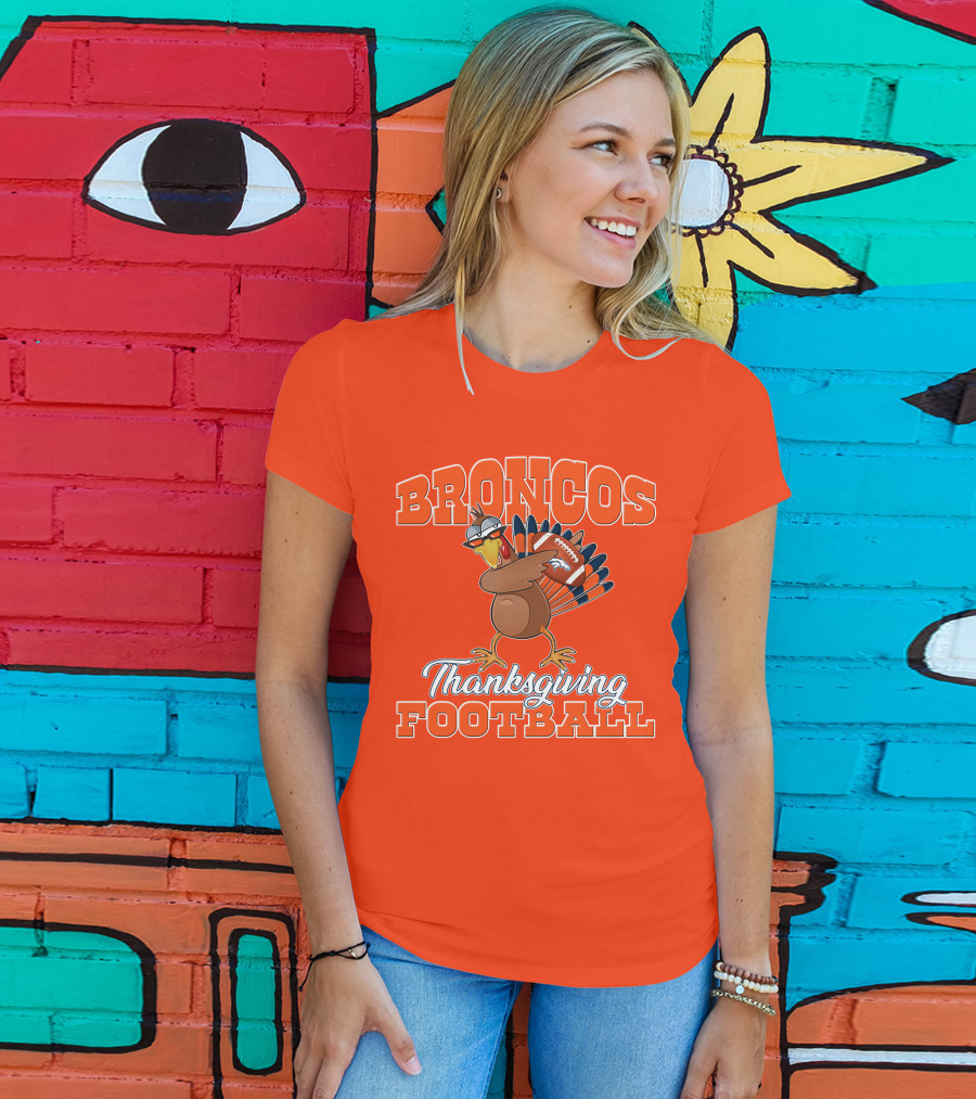 Broncos Thanksgiving Football Turkey T-Shirt