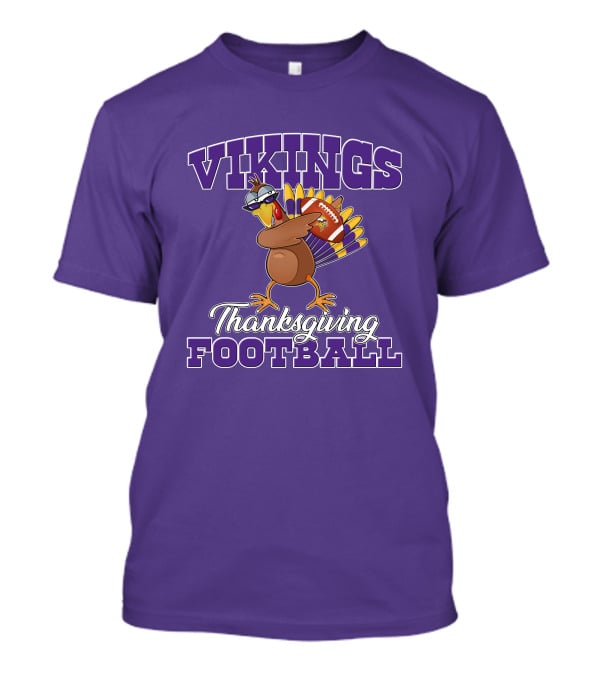 Vikings Thanksgiving Football Turkey Holding Minnesota Logo Ball T-Shirt