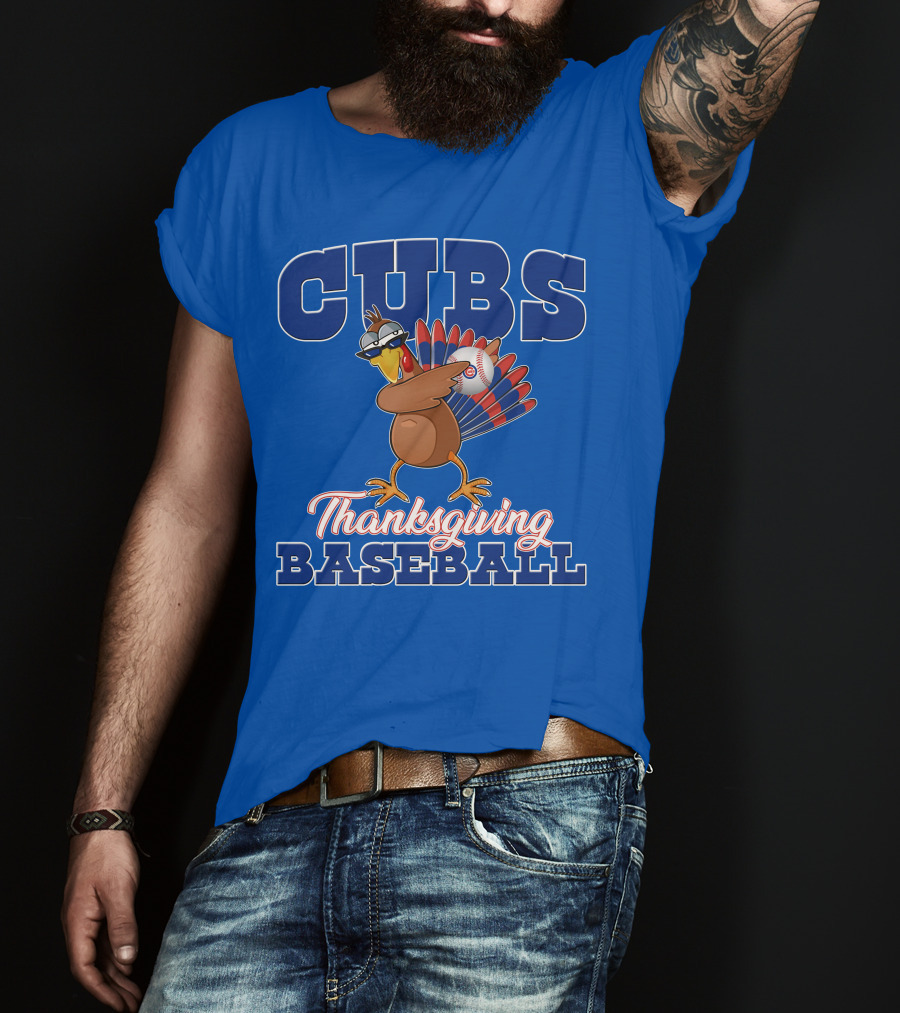 Cubs Thanksgiving Baseball Turkey T-Shirt
