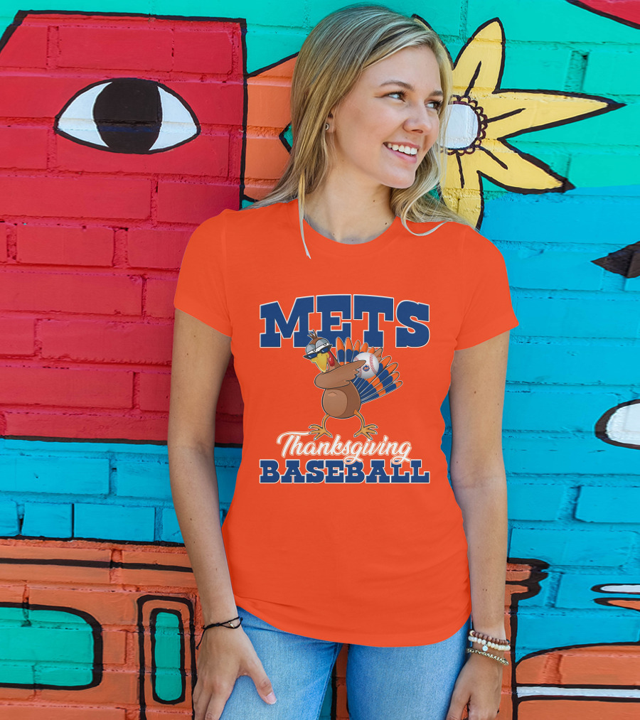 Mets Thanksgiving Baseball Turkey T-Shirt