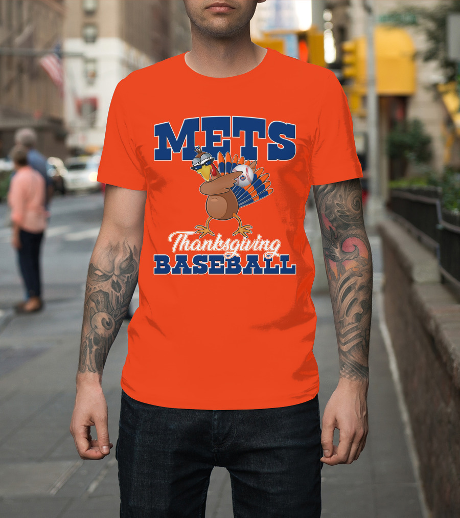 Mets Thanksgiving Baseball Turkey T-Shirt