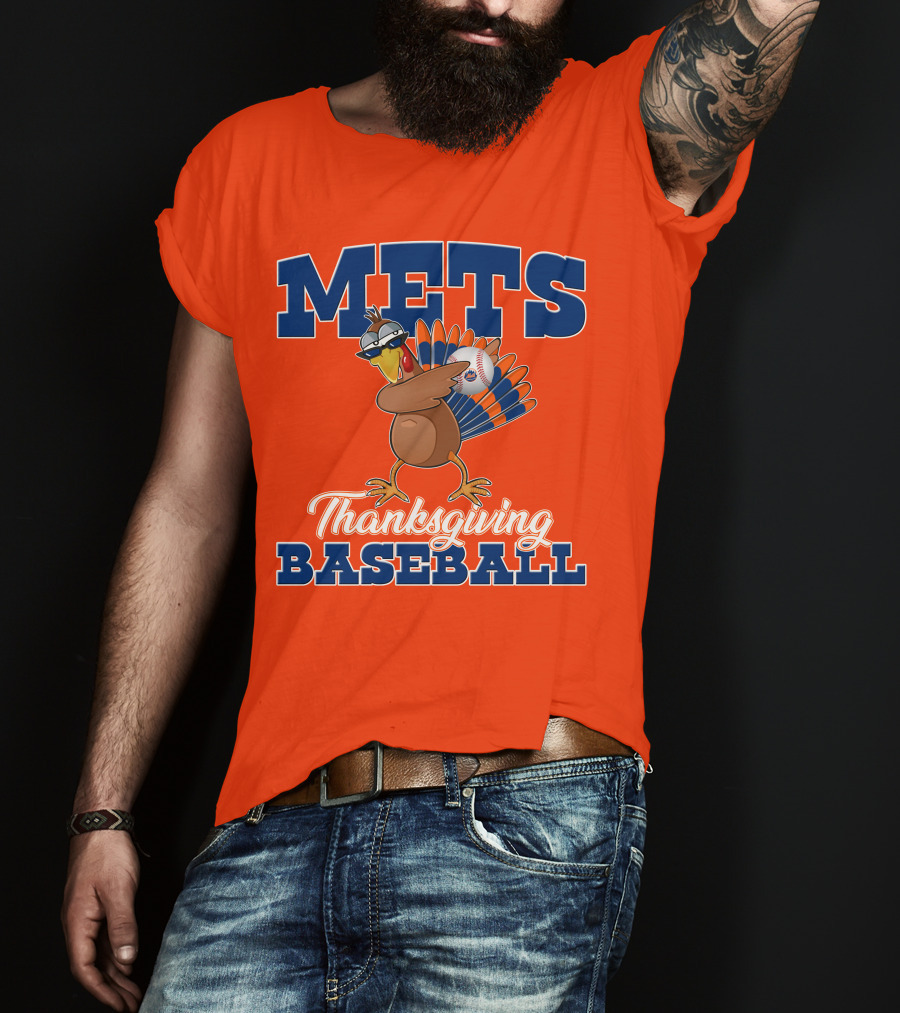 Mets Thanksgiving Baseball Turkey T-Shirt