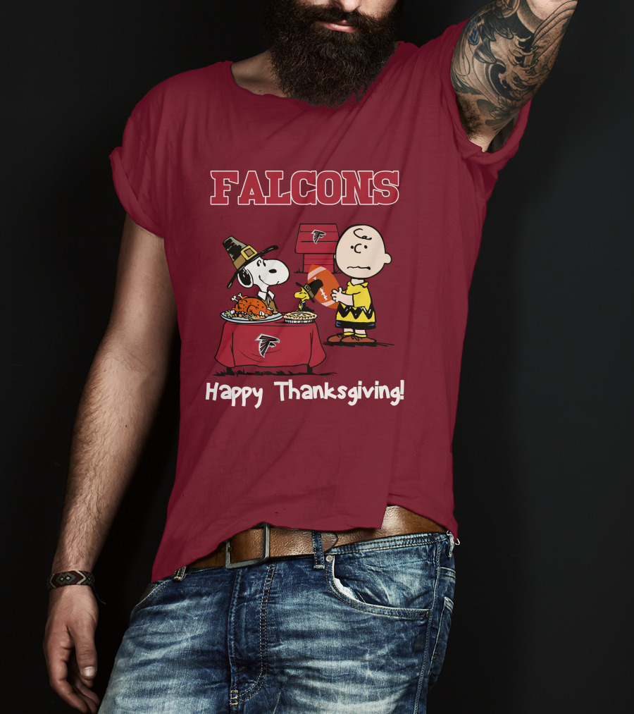 Falcons Snoopy Charlie Brown Thanksgiving Football Peanuts T-Shirt