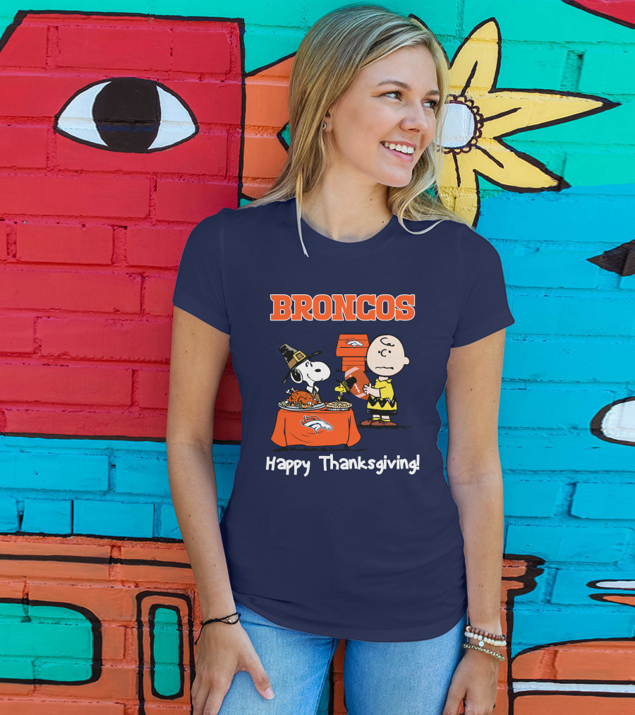 Broncos Snoopy Charlie Brown Thanksgiving T-Shirt