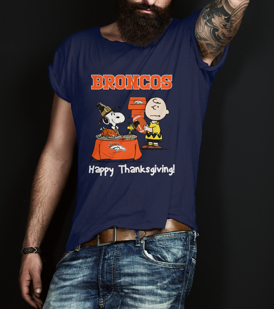 Broncos Snoopy Charlie Brown Thanksgiving T-Shirt