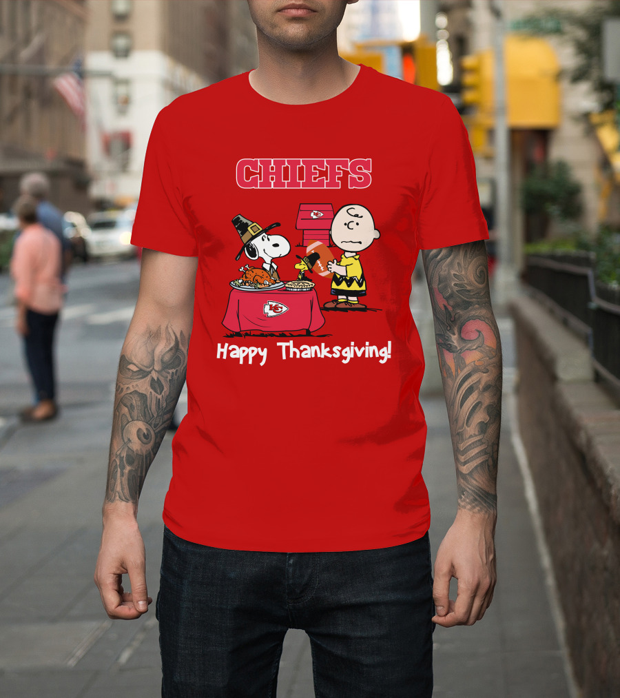Chiefs Snoopy Charlie Brown Thanksgiving Kansas City Football T-Shirt