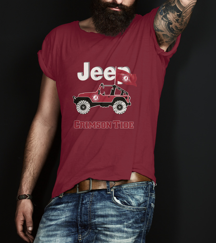 Jeep Alabama Crimson Tide Flag T-Shirt