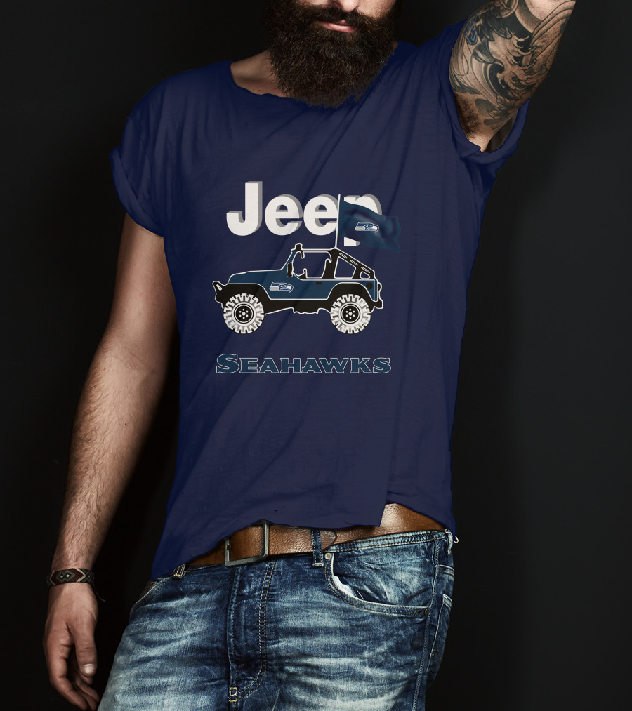 Jeep Seattle Seahawks Graphic Flag T-Shirt