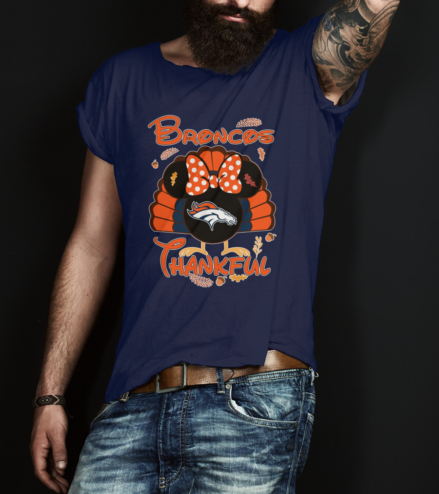 Broncos Thankful Denver Minnie Thanksgiving T-Shirt